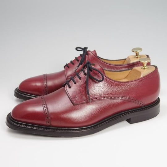 極美品★ジョンロブ 7E【貴重★8695ラスト/(水牛)バッファローレザー】BEESTON/クォーターブローグ/赤茶/メンズ/JOHN LOBB★f796