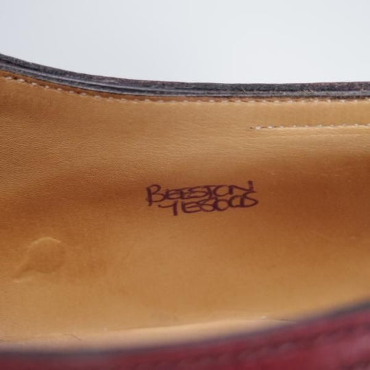 極美品★ジョンロブ 7E【貴重★8695ラスト/(水牛)バッファローレザー】BEESTON/クォーターブローグ/赤茶/メンズ/JOHN LOBB★f796