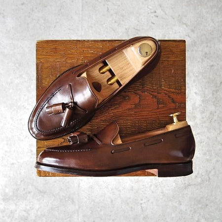 美品★クロケット&ジョーンズ 5.5E【定価￥86,900-★CAVENDISH 3/キャベンディッシュ3】タッセルローファー/濃茶/Crockett&Jones★f799