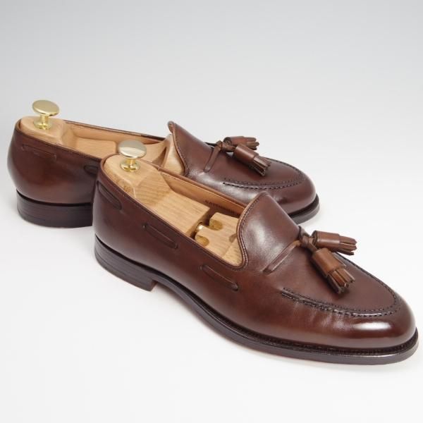 美品★クロケット&ジョーンズ 5.5E【定価￥86,900-★CAVENDISH 3/キャベンディッシュ3】タッセルローファー/濃茶/Crockett&Jones★f799