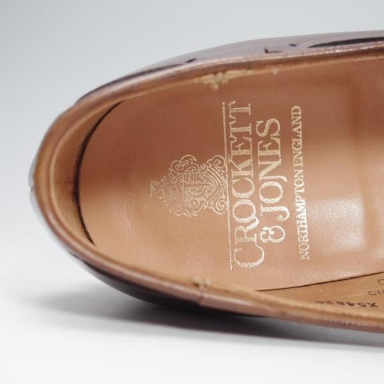 美品★クロケット&ジョーンズ 5.5E【定価￥86,900-★CAVENDISH 3/キャベンディッシュ3】タッセルローファー/濃茶/Crockett&Jones★f799