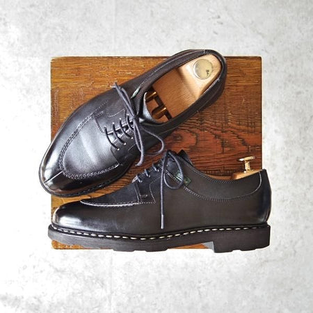 美品★パラブーツ SIZE 5【定価￥71,500-★アヴィニョン/AVIGNON】グリフソール/Uチップ/リスレザー/NOIR/黒/メンズ/Paraboot★f800