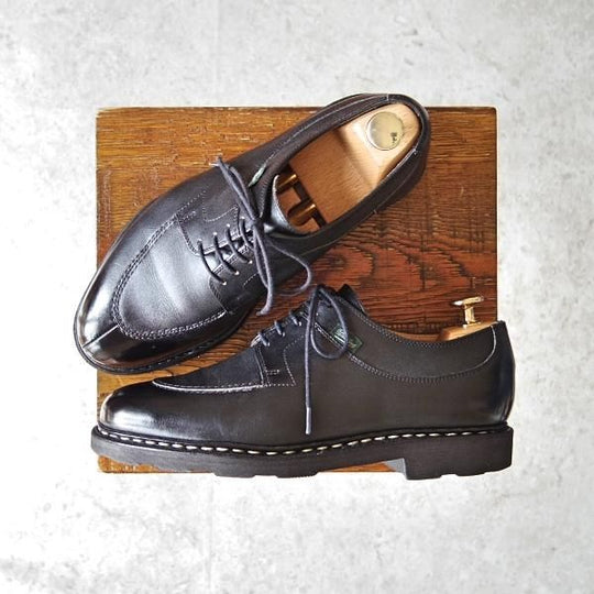 美品★パラブーツ SIZE 5【定価￥71,500-★アヴィニョン/AVIGNON】グリフソール/Uチップ/リスレザー/NOIR/黒/メンズ/Paraboot★f800