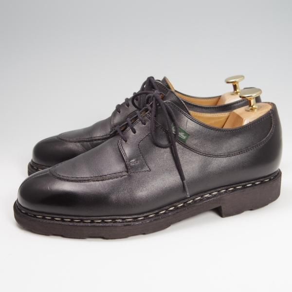 美品★パラブーツ SIZE 5【定価￥71,500-★アヴィニョン/AVIGNON】グリフソール/Uチップ/リスレザー/NOIR/黒/メンズ/Paraboot★f800