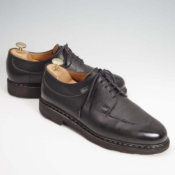 美品★パラブーツ SIZE 5【定価￥71,500-★アヴィニョン/AVIGNON】グリフソール/Uチップ/リスレザー/NOIR/黒/メンズ/Paraboot★f800