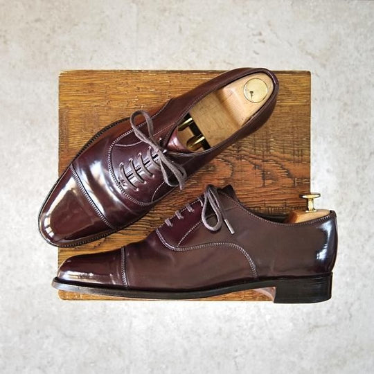 美品★OTSUKA/オーツカ SIZE 25【貴重★コードバン仕様/伊勢丹メンズ別注】IS-4045/ストレートチップ/赤茶/ISETAN MEN'S/メンズ★f806