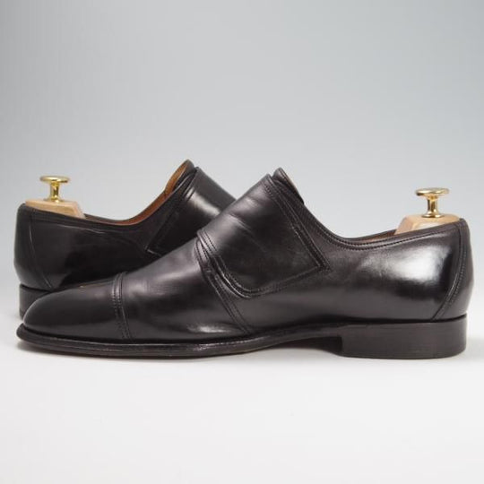 極上★ジョンロブ UK8程度【貴重★エルメス別注/HERMES/ミュージアムカーフ】H103/LORD/ダブルモンク/黒/メンズ/JOHN LOBB★f808