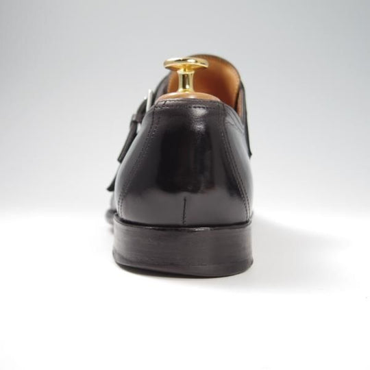 極上★ジョンロブ UK8程度【貴重★エルメス別注/HERMES/ミュージアムカーフ】H103/LORD/ダブルモンク/黒/メンズ/JOHN LOBB★f808