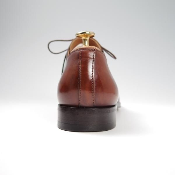 美品★(伊)サントーニ SIZE 6【★プレーントゥ/6400】カーフ/茶/メンズ/Santoni★f810