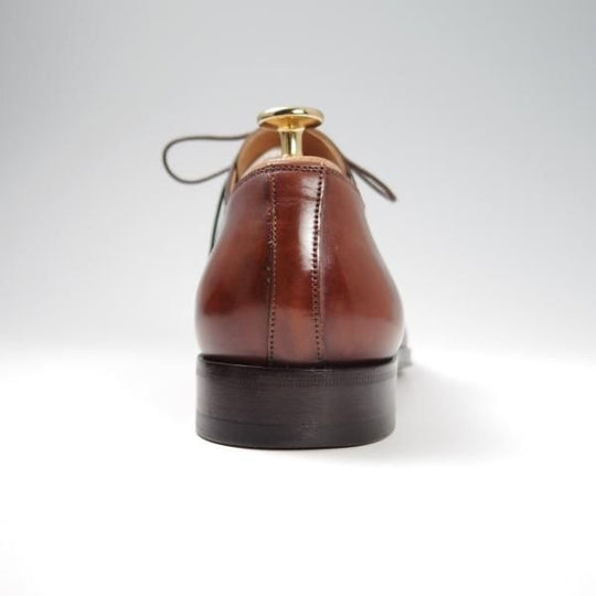 美品★(伊)サントーニ SIZE 6【★プレーントゥ/6400】カーフ/茶/メンズ/Santoni★f810