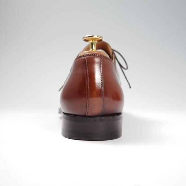 美品★(伊)サントーニ SIZE 6【★プレーントゥ/6400】カーフ/茶/メンズ/Santoni★f810