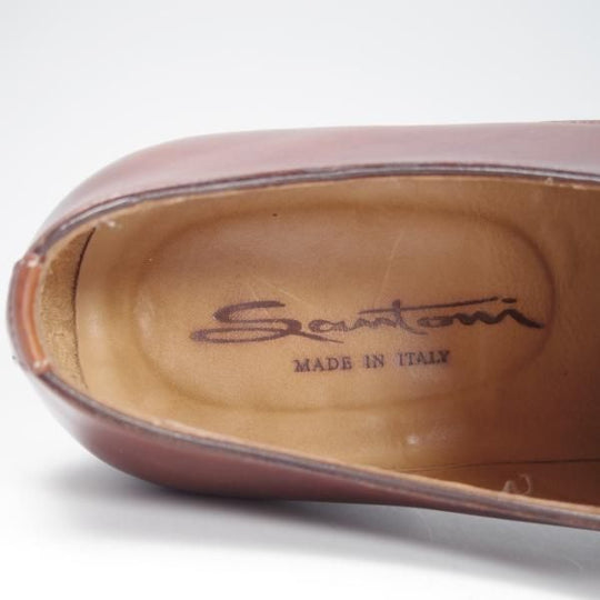 美品★(伊)サントーニ SIZE 6【★プレーントゥ/6400】カーフ/茶/メンズ/Santoni★f810