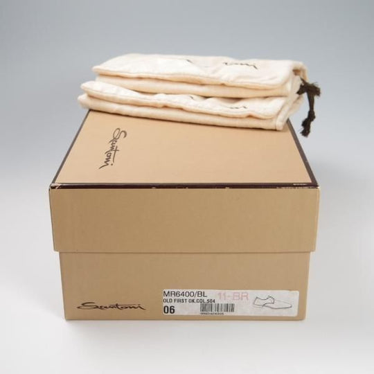 美品★(伊)サントーニ SIZE 6【★プレーントゥ/6400】カーフ/茶/メンズ/Santoni★f810