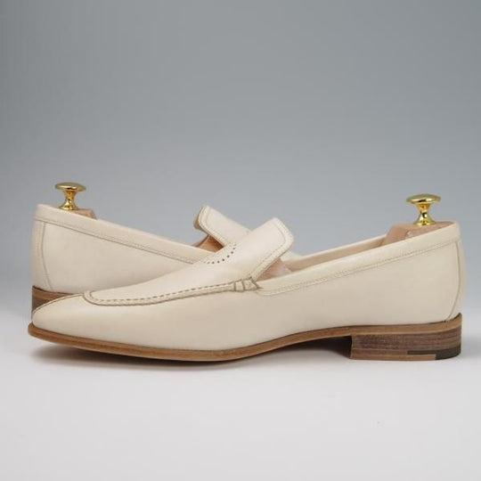 未使用★(伊製)HERMES/エルメス SIZE 40.5【★スリッポン/ローファー】カーフ/白/メンズ★f822