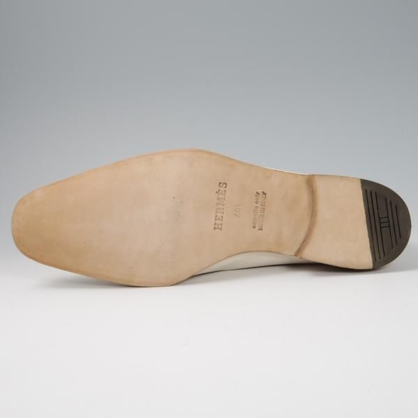 未使用★(伊製)HERMES/エルメス SIZE 40.5【★スリッポン/ローファー】カーフ/白/メンズ★f822