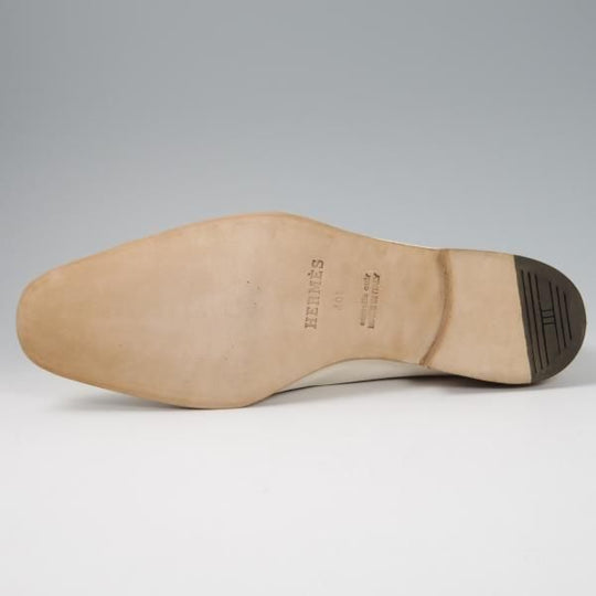 未使用★(伊製)HERMES/エルメス SIZE 40.5【★スリッポン/ローファー】カーフ/白/メンズ★f822