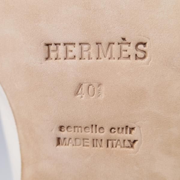 未使用★(伊製)HERMES/エルメス SIZE 40.5【★スリッポン/ローファー】カーフ/白/メンズ★f822