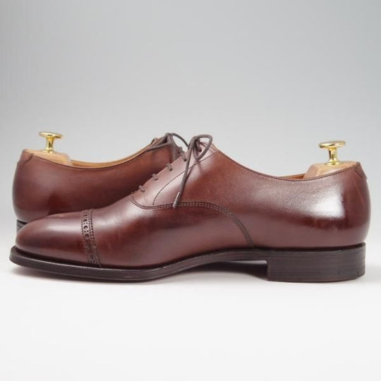 極美品★クロケット&ジョーンズ 8F【貴重★(英)GORDON SCOTT別注/BURLINGTON】パンチドキャップトゥ/カーフ/茶/Crockett&Jones★f823