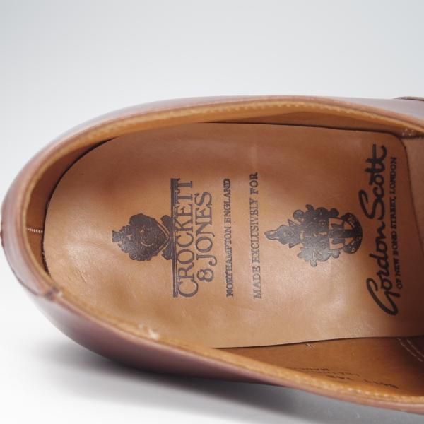 極美品★クロケット&ジョーンズ 8F【貴重★(英)GORDON SCOTT別注/BURLINGTON】パンチドキャップトゥ/カーフ/茶/Crockett&Jones★f823