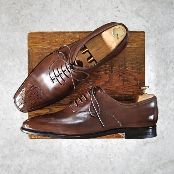 極上★(伊)サルヴァトーレ・フェラガモ 7.5EE【最上級★TRAMEZZAライン/トラメッザ】カーフ/茶/メンズ/Salvatore Ferragamo★f825