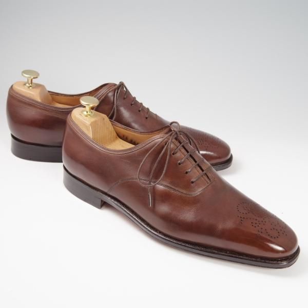 極上★(伊)サルヴァトーレ・フェラガモ 7.5EE【最上級★TRAMEZZAライン/トラメッザ】カーフ/茶/メンズ/Salvatore Ferragamo★f825