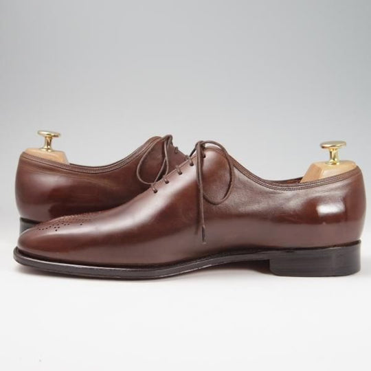 極上★(伊)サルヴァトーレ・フェラガモ 7.5EE【最上級★TRAMEZZAライン/トラメッザ】カーフ/茶/メンズ/Salvatore Ferragamo★f825