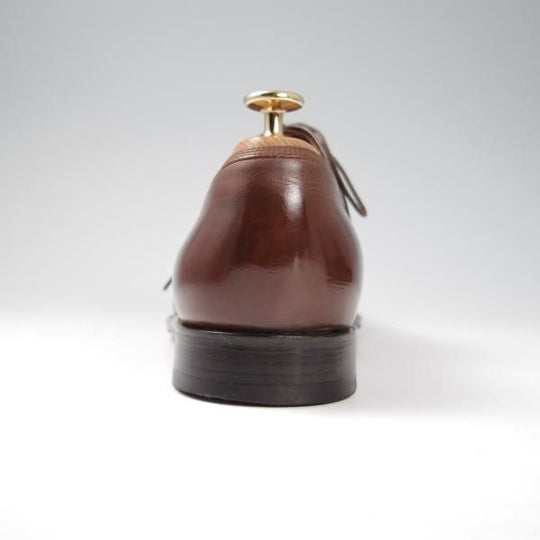 極上★(伊)サルヴァトーレ・フェラガモ 7.5EE【最上級★TRAMEZZAライン/トラメッザ】カーフ/茶/メンズ/Salvatore Ferragamo★f825