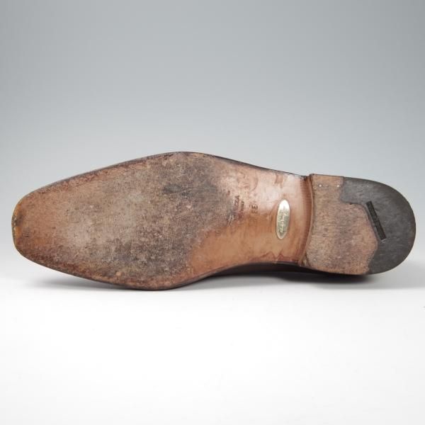 極上★(伊)サルヴァトーレ・フェラガモ 7.5EE【最上級★TRAMEZZAライン/トラメッザ】カーフ/茶/メンズ/Salvatore Ferragamo★f825