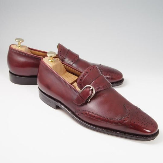 極上★(伊)サルヴァトーレ・フェラガモ 7.5EE【最上級★TRAMEZZAライン/トラメッザ】ローファー/カーフ/赤茶/Salvatore Ferragamo★f826