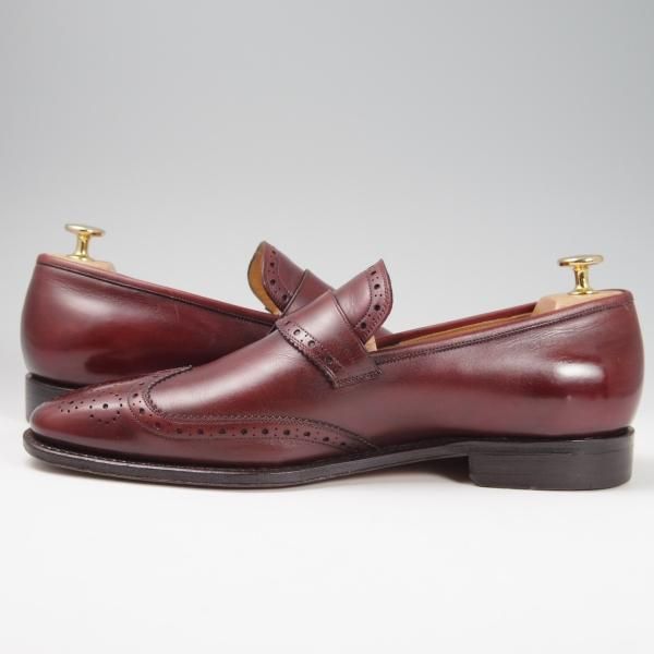 極上★(伊)サルヴァトーレ・フェラガモ 7.5EE【最上級★TRAMEZZAライン/トラメッザ】ローファー/カーフ/赤茶/Salvatore Ferragamo★f826