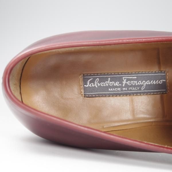極上★(伊)サルヴァトーレ・フェラガモ 7.5EE【最上級★TRAMEZZAライン/トラメッザ】ローファー/カーフ/赤茶/Salvatore Ferragamo★f826