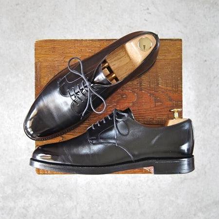 極上★(英)チーニー 7.5E【★ロイドフットウェア別注/Lloyd Footwear】Mシリーズ/175ラスト/プレーントゥ/カーフ/黒/メンズ/CHEANEY★f827