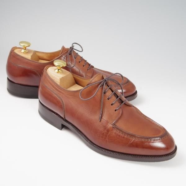 極上★(スペイン製)YANKO/ヤンコ SIZE 24【グッドイヤーウェルテッド製法★Uチップ/カーフ】茶/メンズ★f828