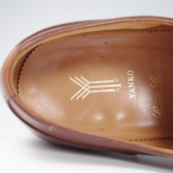 極上★(スペイン製)YANKO/ヤンコ SIZE 24【グッドイヤーウェルテッド製法★Uチップ/カーフ】茶/メンズ★f828