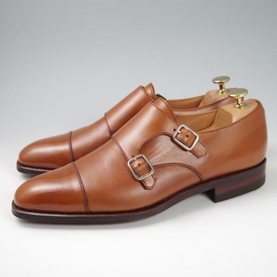 極美品★(スペイン製)CARMINA/カルミナ SIZE 7【モデル定価￥60,480-★ダイナイトソール仕様/MEERMIN別注】ダブルモンク/カーフ/茶★f831