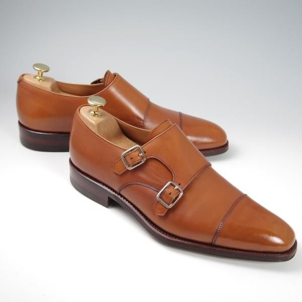 極美品★(スペイン製)CARMINA/カルミナ SIZE 7【モデル定価￥60,480-★ダイナイトソール仕様/MEERMIN別注】ダブルモンク/カーフ/茶★f831