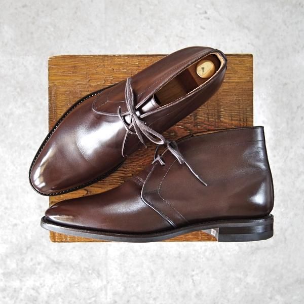 美品★(浅草)RENDO/レンド SIZE 7【定価￥53,900-★ダイナイトソール仕様/7706D】チャッカブーツ/カーフ/濃茶/メンズ★f832