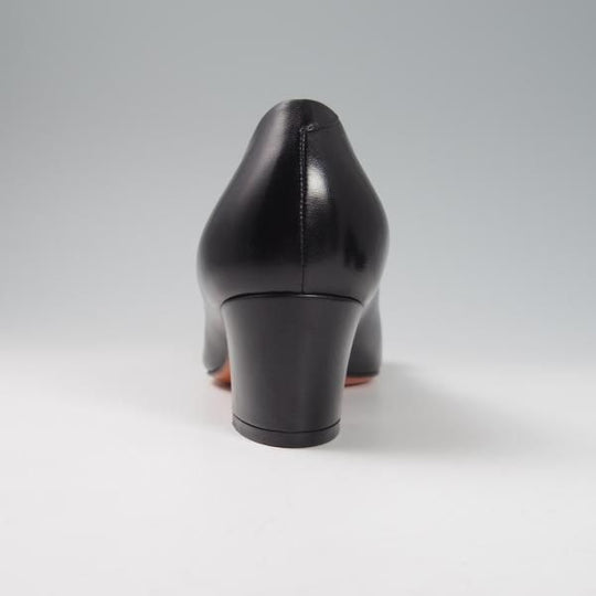 未使用★(伊)サントーニ(レディース) SIZE 35【定価￥74,520-★ヒールパンプス/ロゴプレート仕様】Rose collection/カーフ/黒/Santoni★f833