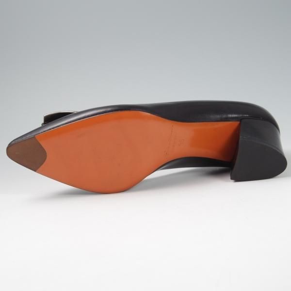 未使用★(伊)サントーニ(レディース) SIZE 35【定価￥74,520-★ヒールパンプス/ロゴプレート仕様】Rose collection/カーフ/黒/Santoni★f833