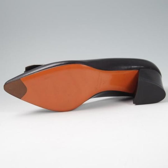 未使用★(伊)サントーニ(レディース) SIZE 35【定価￥74,520-★ヒールパンプス/ロゴプレート仕様】Rose collection/カーフ/黒/Santoni★f833