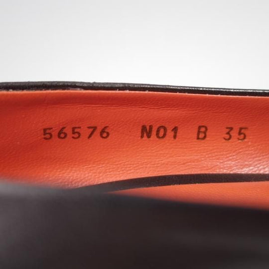 未使用★(伊)サントーニ(レディース) SIZE 35【定価￥74,520-★ヒールパンプス/ロゴプレート仕様】Rose collection/カーフ/黒/Santoni★f833