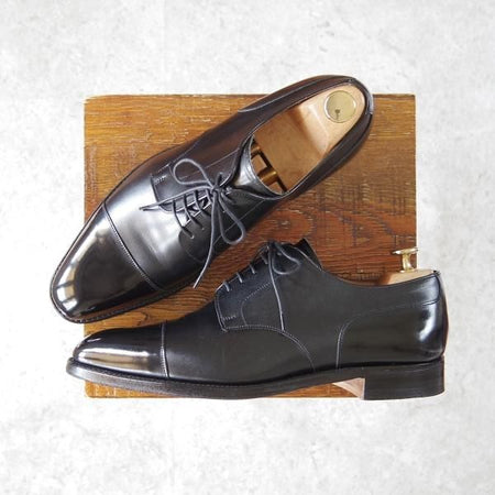 極美品★(英)チーニー 7.5F【★(英)ポールスミス別注/ストレートチップ】3888ラスト/カーフ/黒/メンズ/Paul Smith/CHEANEY★f841