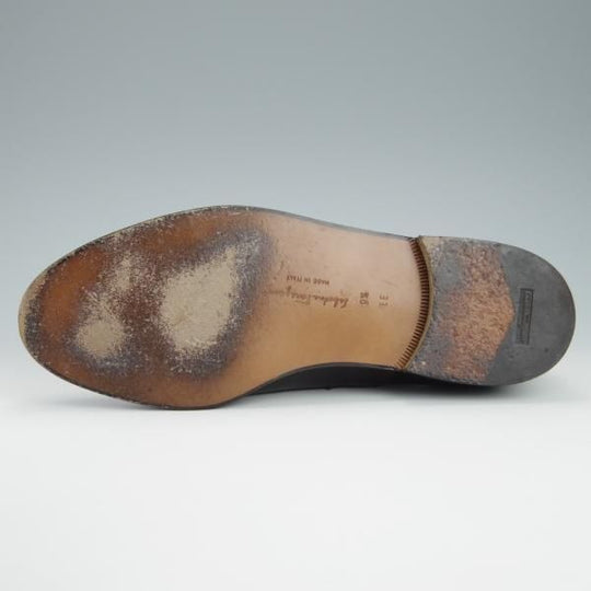 極美品★(伊)サルヴァトーレ・フェラガモ 9.5EE【★ストレートチップ/カーフ】黒/メンズ/Salvatore Ferragamo★f842