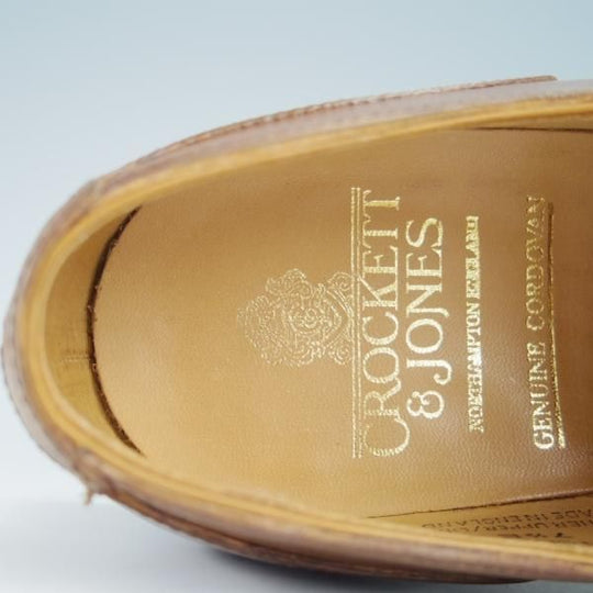 極美品★クロケット&ジョーンズ 7.5E【定価￥140,400-★ウイスキーコードバン仕様/茶/ONSLOW 2】Uチップ/325ラスト/Crockett&Jones★f844