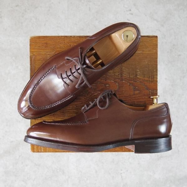 美品★ジョンロブ 7.5E【名作★シャンボード/CHAMBORD/スキンステッチ仕様】8695ラスト/Uチップ/カーフ/濃茶/メンズ/JOHN LOBB★f851