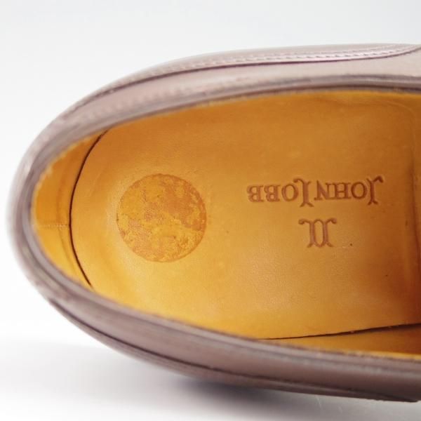 美品★ジョンロブ 7.5E【名作★シャンボード/CHAMBORD/スキンステッチ仕様】8695ラスト/Uチップ/カーフ/濃茶/メンズ/JOHN LOBB★f851