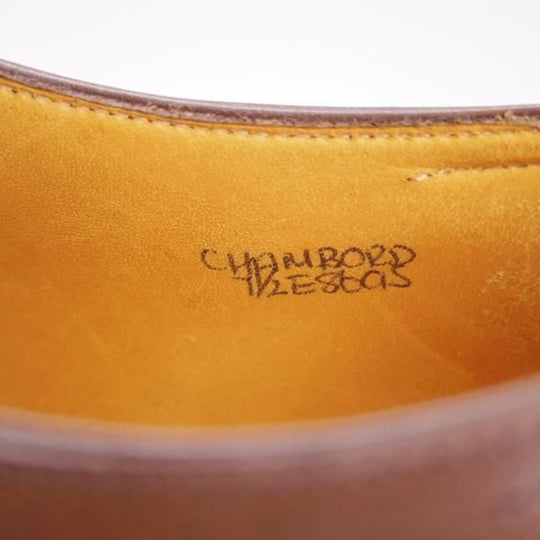 美品★ジョンロブ 7.5E【名作★シャンボード/CHAMBORD/スキンステッチ仕様】8695ラスト/Uチップ/カーフ/濃茶/メンズ/JOHN LOBB★f851