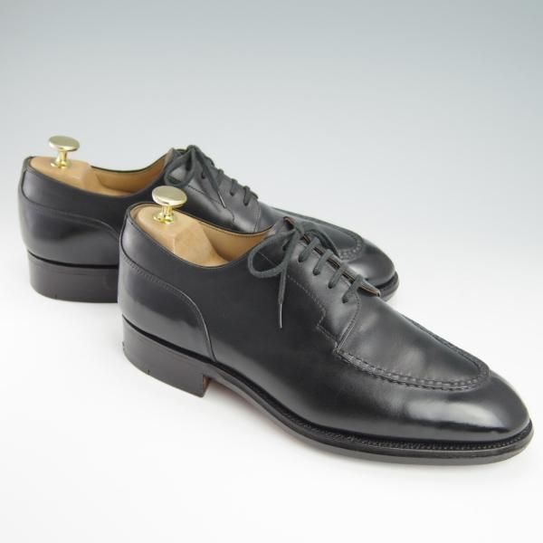 極上★三陽山長 SIZE 6.5【貴重★ブランド初期の勘三郎/スキンステッチ仕様】KANZABURO/Uチップ/カーフ/黒/メンズ/SanyoYamacho★f854
