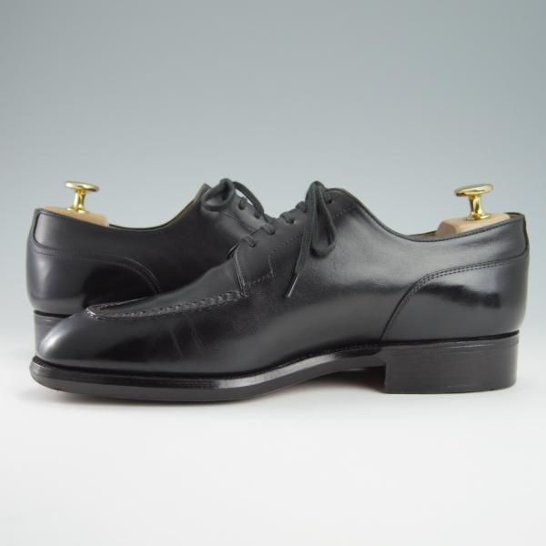 極上★三陽山長 SIZE 6.5【貴重★ブランド初期の勘三郎/スキンステッチ仕様】KANZABURO/Uチップ/カーフ/黒/メンズ/SanyoYamacho★f854