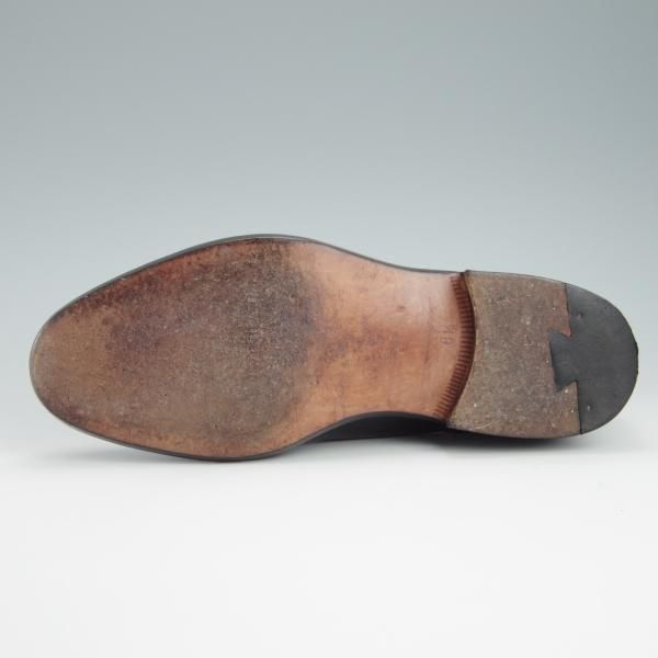 極上★三陽山長 SIZE 6.5【貴重★ブランド初期の勘三郎/スキンステッチ仕様】KANZABURO/Uチップ/カーフ/黒/メンズ/SanyoYamacho★f854